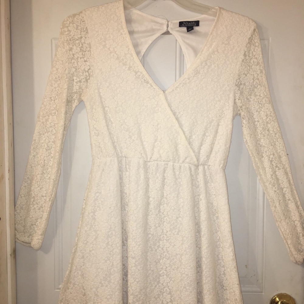 J for Justify ivory lace dress
